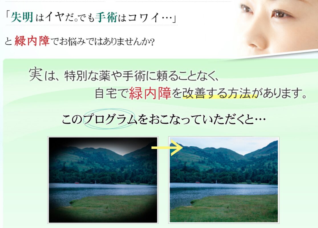 緑内障改善プログラムの5つの特徴